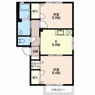 シャルマン寺尾 102【1階】の間取り