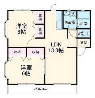 ティエドIIO A【1階】の間取り