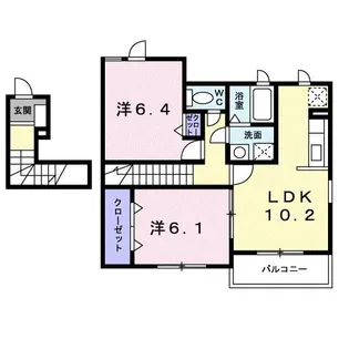 ミルトB (mild)【2階】の間取り