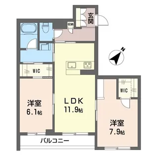 バンクサワー I【1階】の間取り