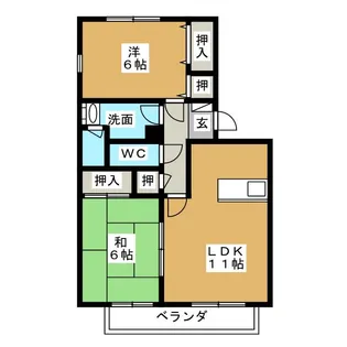 タウンコート岩崎台 A棟【2階】の間取り