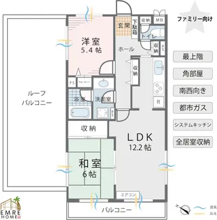 ガーデンコート若葉【5階】の間取り