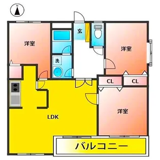 ツリーベルハイツ【1階】の間取り