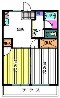 対比地ハイA【1階】の間取り