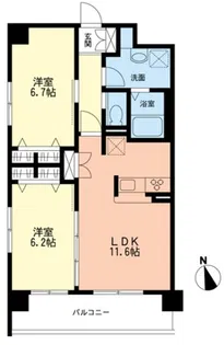 パーナランジュ多摩【2階】の間取り
