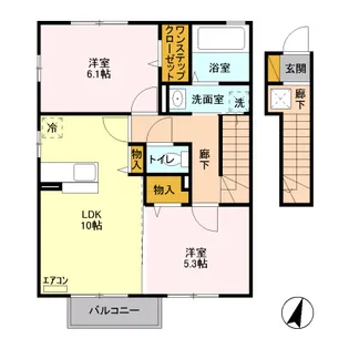 プリモエストA【2階】の間取り