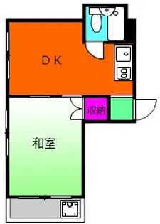 石橋フラッツII【4階】の間取り