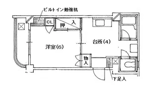 カレッジハイツ明道【3階】の間取り