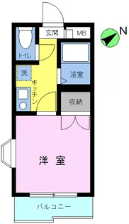 玉学小原ハイツ【1階】の間取り