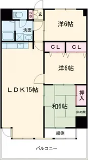 太陽マンション【6階】の間取り