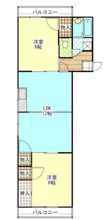2LDKの間取り画像