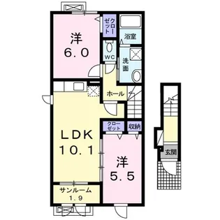 ブルー シエル【2階】の間取り