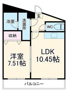1LDKの間取り画像