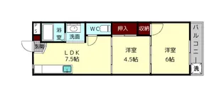 ラウレア生駒【2階】の間取り