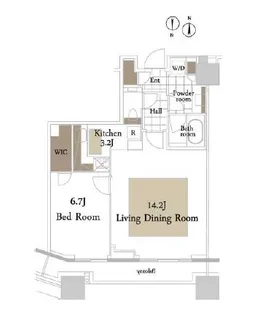 コンシェリア西新宿タワーズウエスト【13階】の間取り
