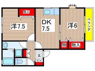 フレマリール国立【1階】の間取り