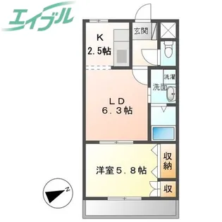 サンライズパレス午起【1階】の間取り
