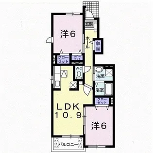 カーサ・フェリーチェ A【1階】の間取り