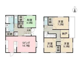 栃木県小山市大字喜沢【一戸建】の間取り