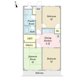 リヴィエール藍【3階】の間取り