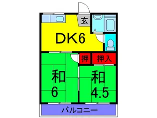 第二タウンコーポ浅田【2階】の間取り