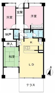西神糀台ミオ 角【1階】の間取り