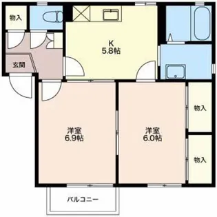 新潟県新潟市東区牡丹山3【アパート】の間取り