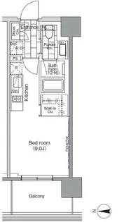 パークハビオ芝浦【6階】の間取り