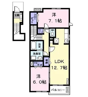 クラスペディア、K I【2階】の間取り