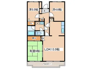 鵜野森グリ-ンヒルズ【2階】の間取り