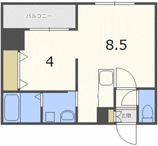 1LDKの間取り画像