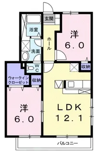 マロンフォレスタB【1階】の間取り
