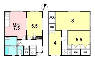 神奈川県横須賀市池上5【一戸建】の間取り
