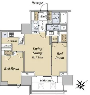 グランドヒルズ恵比寿【8階】の間取り