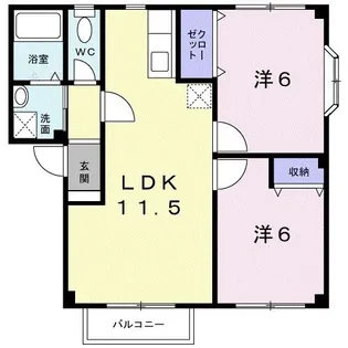 ドミール鳥井B【2階】の間取り