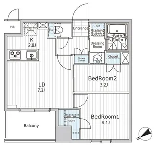 ビエラコート日本橋久松町【11階】の間取り