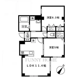 東京都世田谷区南烏山4【マンション】の間取り