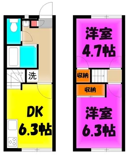 埼玉県熊谷市別府2【アパート】の間取り