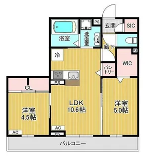 アビタシオン広瀬米ケ袋【2階】の間取り
