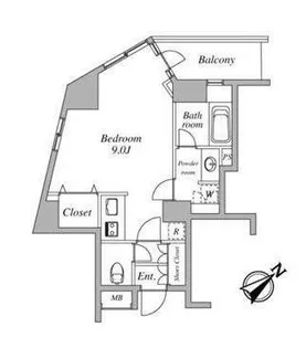 東京都港区六本木2【マンション】の間取り
