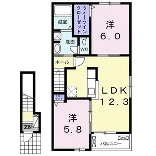 エテルノ・ソーレIII番館【2階】の間取り