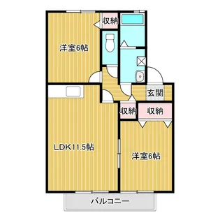 ディアコート玄ヶ野C棟【2階】の間取り