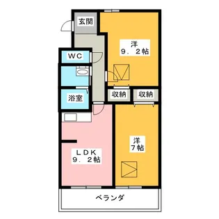 ルネス ドゥ エクスアン プロヴァンス【2階】の間取り