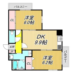 メゾンドゥフレール【2階】の間取り