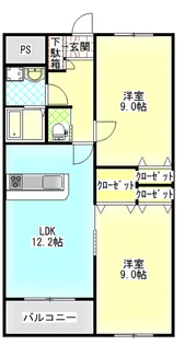 パークハウス中之庄【2階】の間取り