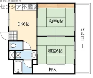 汎愛ハイツ【4階】の間取り