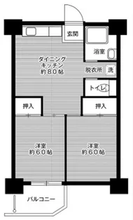 ビレッジハウス泉北栂タワー【6階】の間取り
