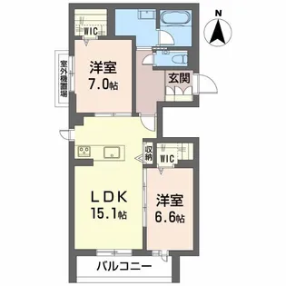 リラ グリシーヌ【3階】の間取り