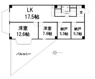 カサフェニックス北野【2階】の間取り