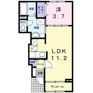 ボンヌ-ル・E・K III【1階】の間取り